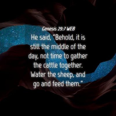 Picture 04 - Genesis 29:7 WEB - He said, 