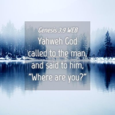 Picture 04 - Genesis 3:9 WEB - Yahweh God called to the man, and said to him, - Bible Verse Picture
