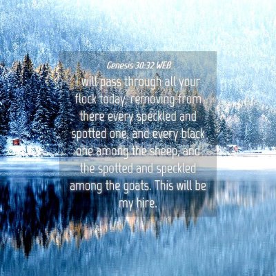 Picture 04 - Genesis 30:32 WEB - I will pass through all your flock today, - Bible Verse Picture