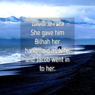 Picture 04 - Genesis 30:4 WEB - She gave him Bilhah her handmaid as wife, and - Bible Verse Picture