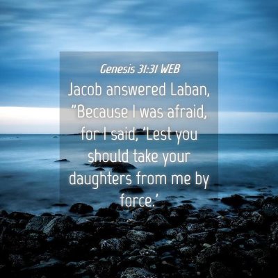 Picture 04 - Genesis 31:31 WEB - Jacob answered Laban, 