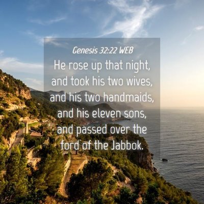 Picture 04 - Genesis 32:22 WEB - He rose up that night, and took his two wives, - Bible Verse Picture