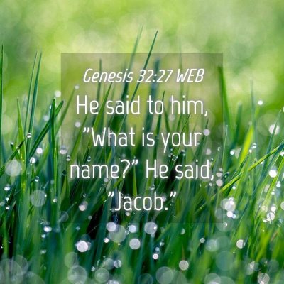 Picture 04 - Genesis 32:27 WEB - He said to him, 