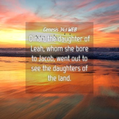 Picture 04 - Genesis 34:1 WEB - Dinah, the daughter of Leah, whom she bore to - Bible Verse Picture