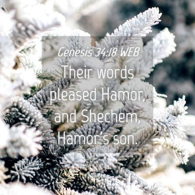 Picture 04 - Genesis 34:18 WEB - Their words pleased Hamor, and Shechem, Hamor's - Bible Verse Picture