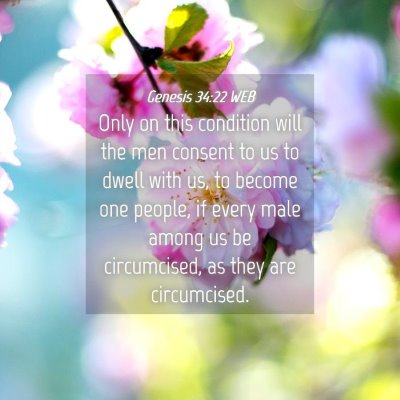 Picture 04 - Genesis 34:22 WEB - Only on this condition will the men consent to us - Bible Verse Picture