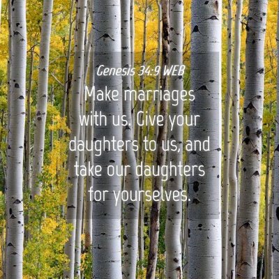 Picture 04 - Genesis 34:9 WEB - Make marriages with us. Give your daughters to - Bible Verse Picture