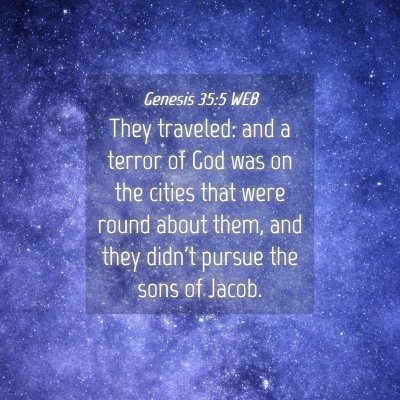 Picture 04 - Genesis 35:5 WEB - They traveled: and a terror of God was on the - Bible Verse Picture