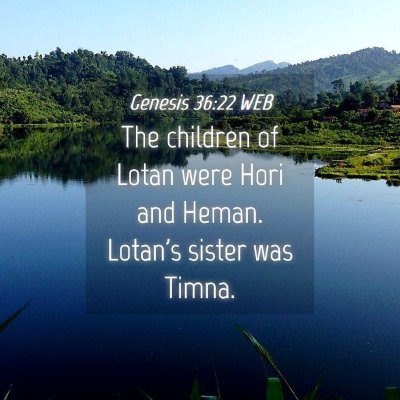 Picture 04 - Genesis 36:22 WEB - The children of Lotan were Hori and Heman. - Bible Verse Picture