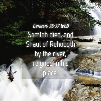 Picture 04 - Genesis 36:37 WEB - Samlah died, and Shaul of Rehoboth by the river, - Bible Verse Picture