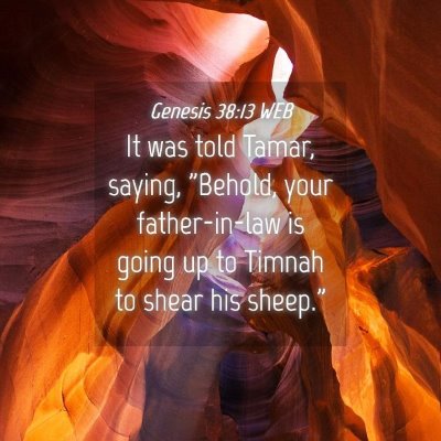 Picture 04 - Genesis 38:13 WEB - It was told Tamar, saying, 