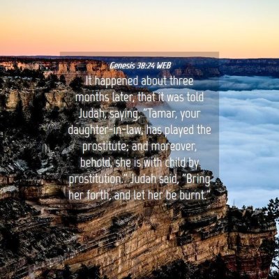Picture 04 - Genesis 38:24 WEB - It happened about three months later, that it was - Bible Verse Picture