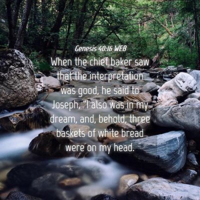 Picture 04 - Genesis 40:16 WEB - When the chief baker saw that the interpretation - Bible Verse Picture