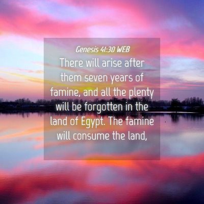 Picture 04 - Genesis 41:30 WEB - There will arise after them seven years of - Bible Verse Picture