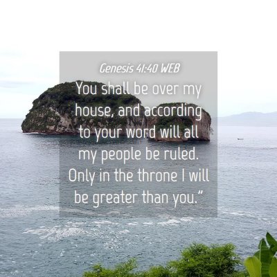 Picture 04 - Genesis 41:40 WEB - You shall be over my house, and according to your - Bible Verse Picture