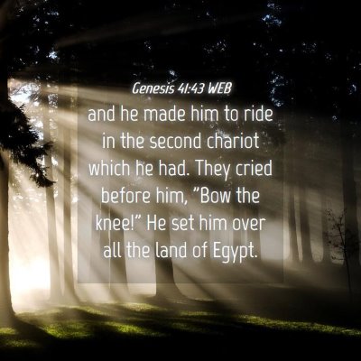 Picture 04 - Genesis 41:43 WEB - and he made him to ride in the second chariot - Bible Verse Picture