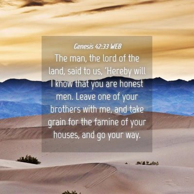 Picture 04 - Genesis 42:33 WEB - The man, the lord of the land, said to us, - Bible Verse Picture
