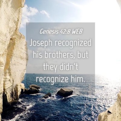 Picture 04 - Genesis 42:8 WEB - Joseph recognized his brothers, but they didn't - Bible Verse Picture