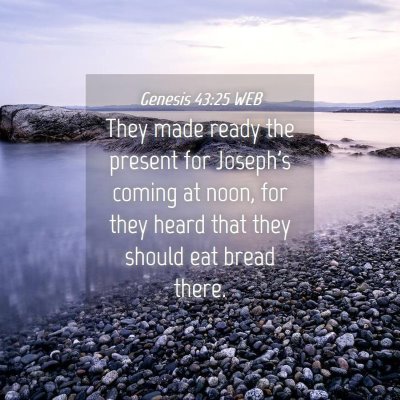 Picture 04 - Genesis 43:25 WEB - They made ready the present for Joseph's coming - Bible Verse Picture