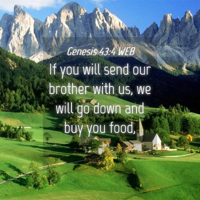 Picture 04 - Genesis 43:4 WEB - If you will send our brother with us, we will go - Bible Verse Picture