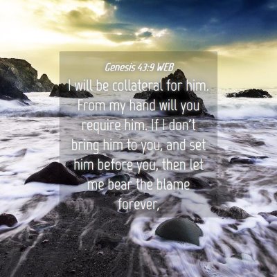 Picture 04 - Genesis 43:9 WEB - I will be collateral for him. From my hand will - Bible Verse Picture