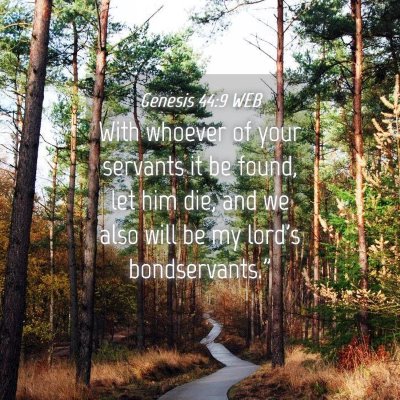 Picture 04 - Genesis 44:9 WEB - With whoever of your servants it be found, let - Bible Verse Picture
