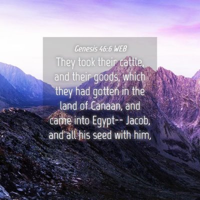 Picture 04 - Genesis 46:6 WEB - They took their cattle, and their goods, which - Bible Verse Picture