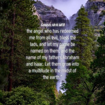 Picture 04 - Genesis 48:16 WEB - the angel who has redeemed me from all evil, - Bible Verse Picture