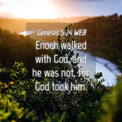 Picture 04 - Genesis 5:24 WEB - Enoch walked with God, and he was not, for God - Bible Verse Picture