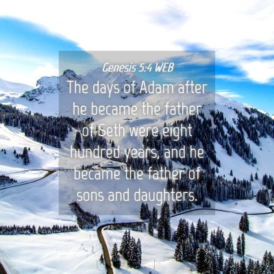 Picture 04 - Genesis 5:4 WEB - The days of Adam after he became the father of - Bible Verse Picture