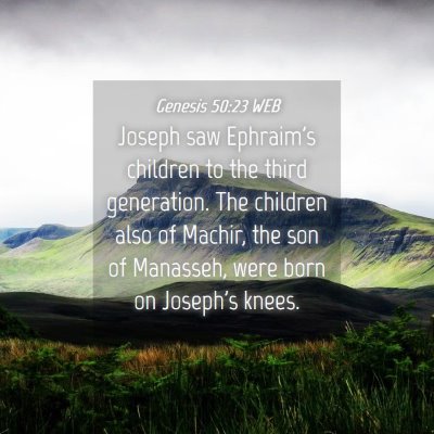 Picture 04 - Genesis 50:23 WEB - Joseph saw Ephraim's children to the third - Bible Verse Picture