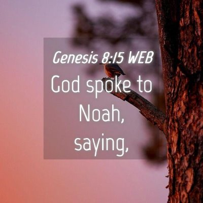 Picture 04 - Genesis 8:15 WEB - God spoke to Noah, - Bible Verse Picture