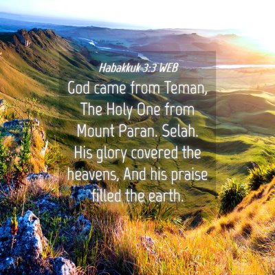 Picture 04 - Habakkuk 3:3 WEB - God came from Teman, The Holy One from Mount - Bible Verse Picture