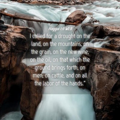 Picture 04 - Haggai 1:11 WEB - I called for a drought on the land, on the - Bible Verse Picture