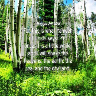 Picture 04 - Haggai 2:6 WEB - For this is what Yahweh of Hosts says: 'Yet once, - Bible Verse Picture