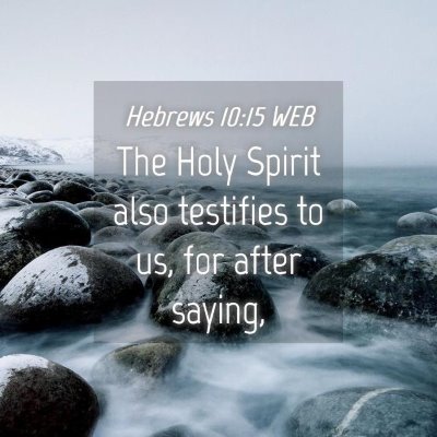 Picture 04 - Hebrews 10:15 WEB - The Holy Spirit also testifies to us, for after - Bible Verse Picture