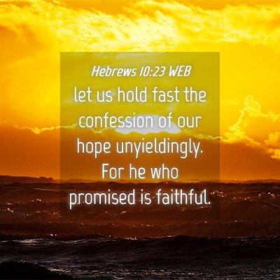 Picture 04 - Hebrews 10:23 WEB - let us hold fast the confession of our hope - Bible Verse Picture