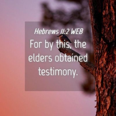 Picture 04 - Hebrews 11:2 WEB - For by this, the elders obtained - Bible Verse Picture
