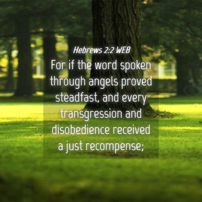 Picture 04 - Hebrews 2:2 WEB - For if the word spoken through angels proved - Bible Verse Picture