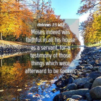 Picture 04 - Hebrews 3:5 WEB - Moses indeed was faithful in all his house as a - Bible Verse Picture