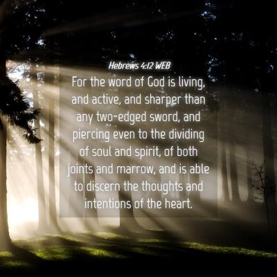 Picture 04 - Hebrews 4:12 WEB - For the word of God is living, and active, and - Bible Verse Picture