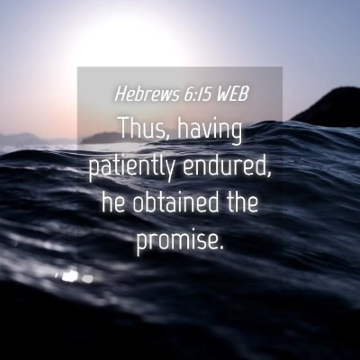 Picture 04 - Hebrews 6:15 WEB - Thus, having patiently endured, he obtained the - Bible Verse Picture