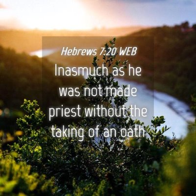 Picture 04 - Hebrews 7:20 WEB - Inasmuch as he was not made priest without the - Bible Verse Picture