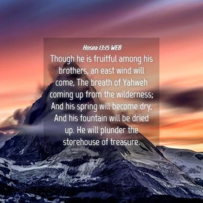 Picture 04 - Hosea 13:15 WEB - Though he is fruitful among his brothers, an east - Bible Verse Picture