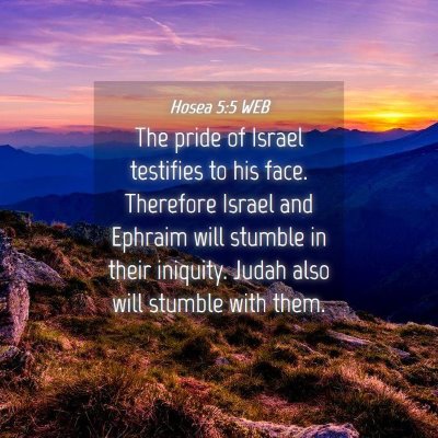 Picture 04 - Hosea 5:5 WEB - The pride of Israel testifies to his face. - Bible Verse Picture