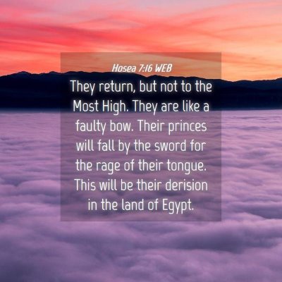 Picture 04 - Hosea 7:16 WEB - They return, but not to the Most High. They are - Bible Verse Picture