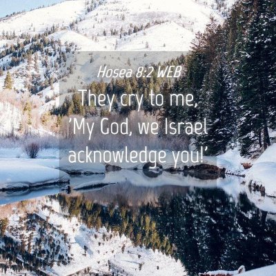 Picture 04 - Hosea 8:2 WEB - They cry to me, 'My God, we Israel acknowledge - Bible Verse Picture