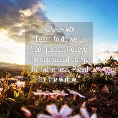 Picture 04 - Isaiah 1:17 WEB - Learn to do well. Seek justice, Relieve the - Bible Verse Picture