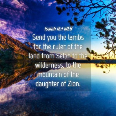 Picture 04 - Isaiah 16:1 WEB - Send you the lambs for the ruler of the land from - Bible Verse Picture