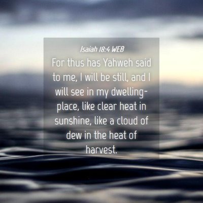 Picture 04 - Isaiah 18:4 WEB - For thus has Yahweh said to me, I will be still, - Bible Verse Picture